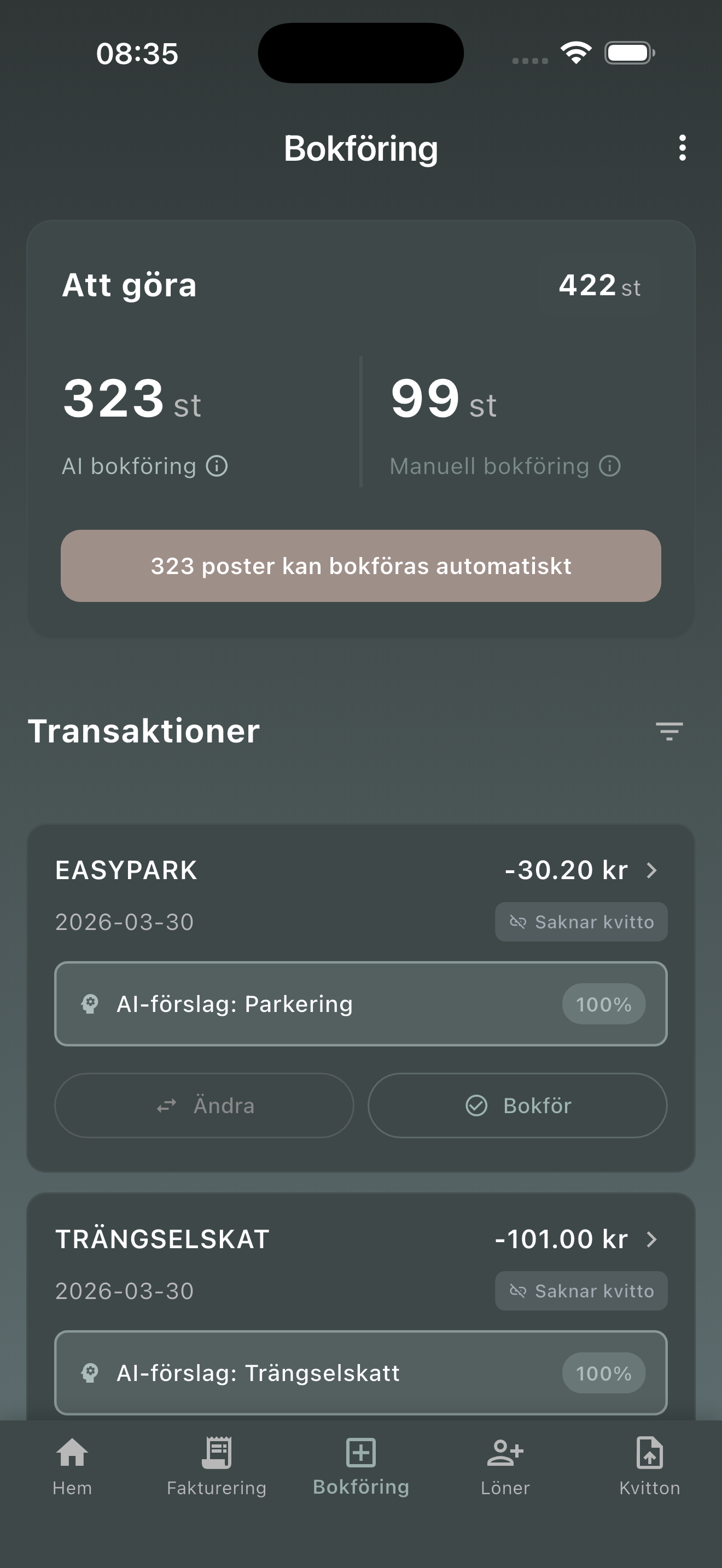 Automatiserad bokföring i pAId