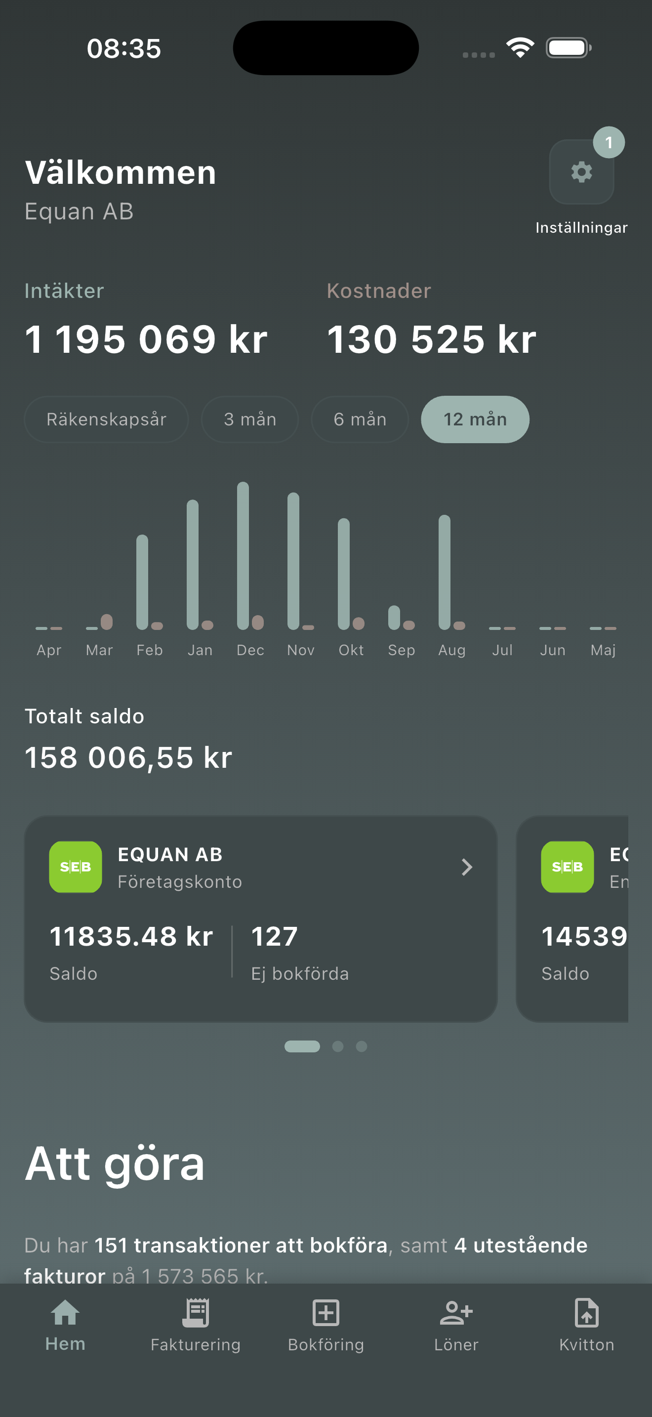 Skärmdump av pAId på iPhone